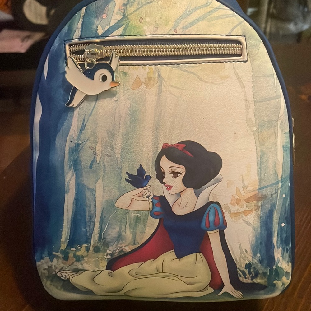 Loungefly Mini Backpack Disney princess Snow White Blue Bird. New with tags.